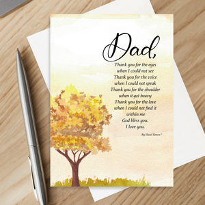 Dad Thank You Father's Day Card 5’X7’ | Gift for Dad