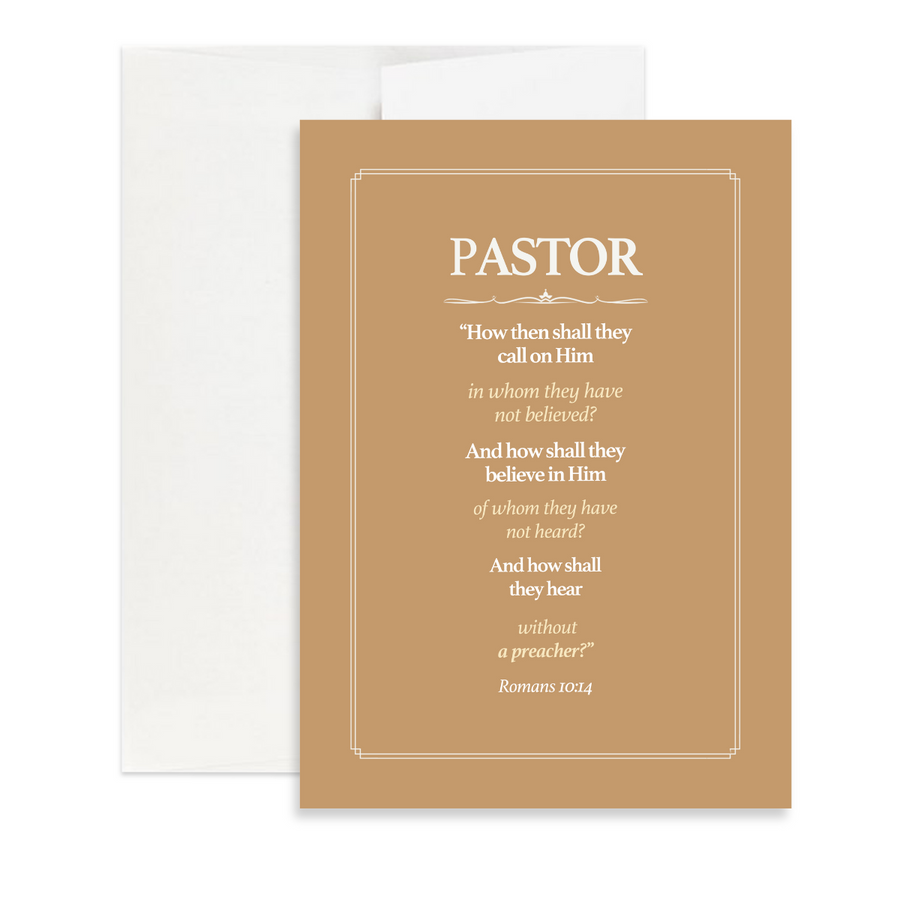 Christian Ministry Appreciation Card for Pastors Romans 10:14