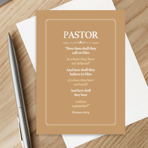 Christian Ministry Appreciation Card for Pastors Romans 10:14