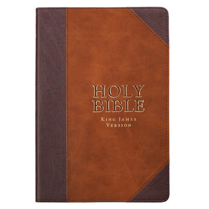 KJV Brown Portfolio Design Large Print Thinline LuxLeather Bible