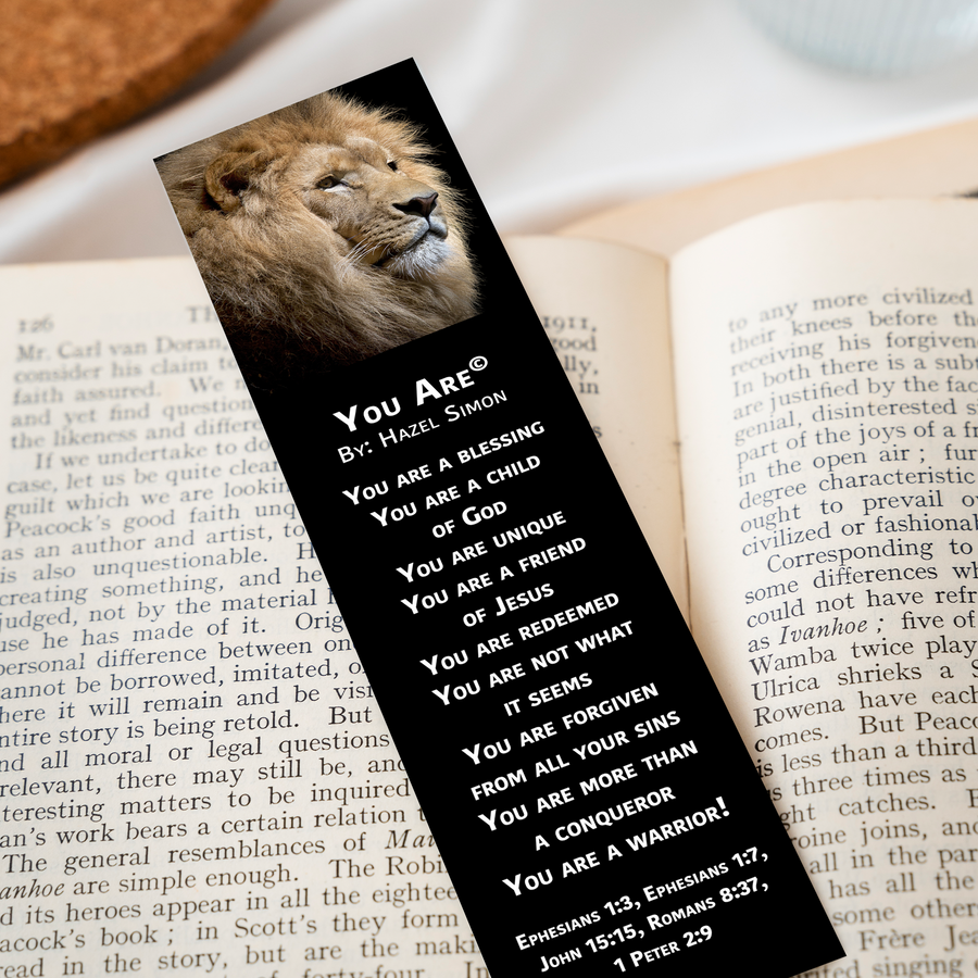 Christian Bookmark Packs You Are Poem, Inspirational Bookmarks