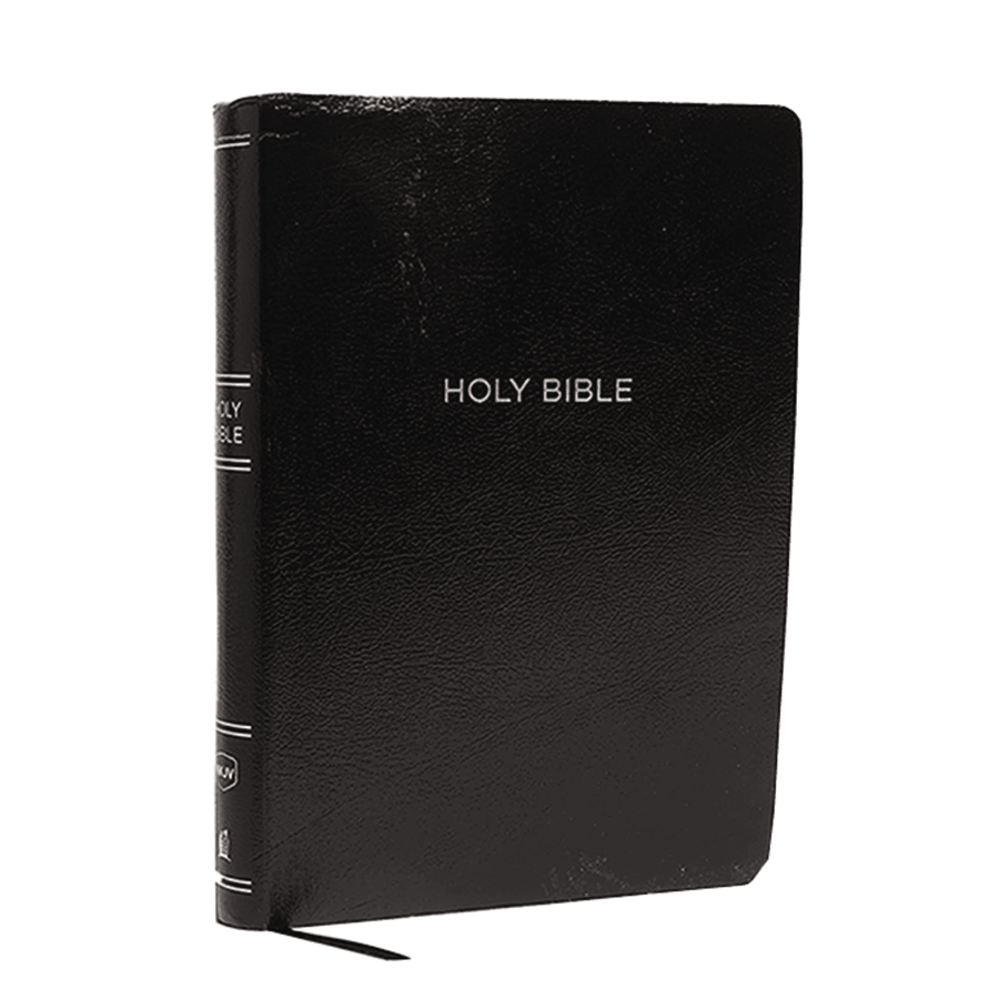 Personalized Custom Text Your Name NKJV Super Giant Print Reference Bible Black Leatherflex