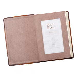 KJV Brown Portfolio Design Large Print Thinline LuxLeather Bible