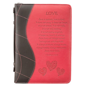 1 Corinthians 13:4-8 Love Pink Bible Cover