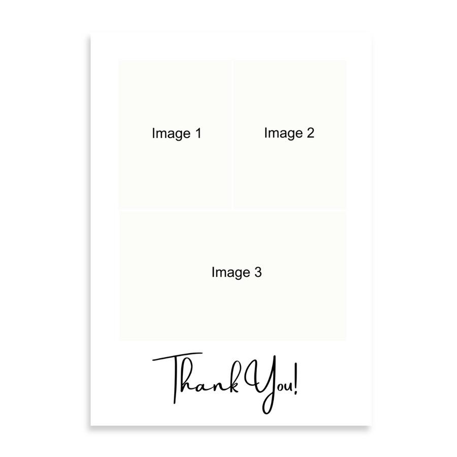 Personalized 5’X7’ Thank You Card Custom Your Photo Image Upload Your Text with 3 Images