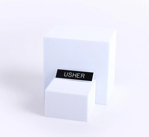 Usher Black Plastic Badge Pin