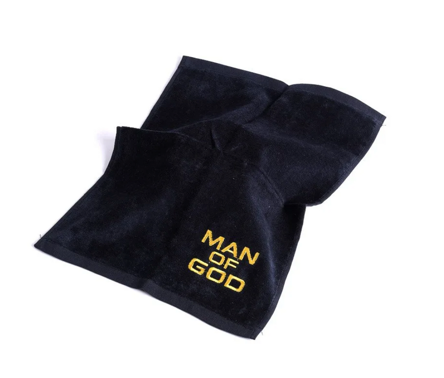 Man Of God Black Microfiber Towel