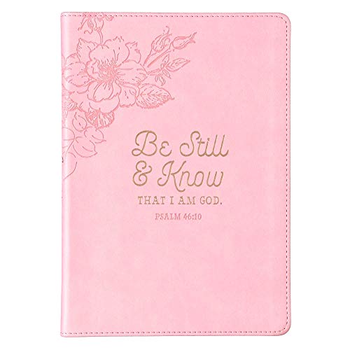 Be Still and Know Psalm 46:10 Slimline Pink Faux Leather Journal