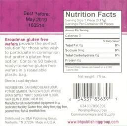 Gluten Free Round Communion Wafers (Box of 50)