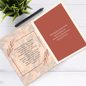 Personalized Thanksgiving Card Custom Your Photo Image Upload Your Text Greeting Card