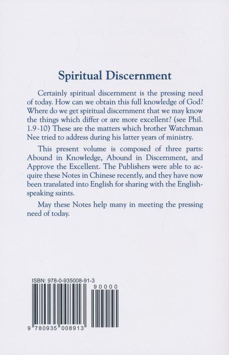 Spiritual Discernment - Watchman Nee