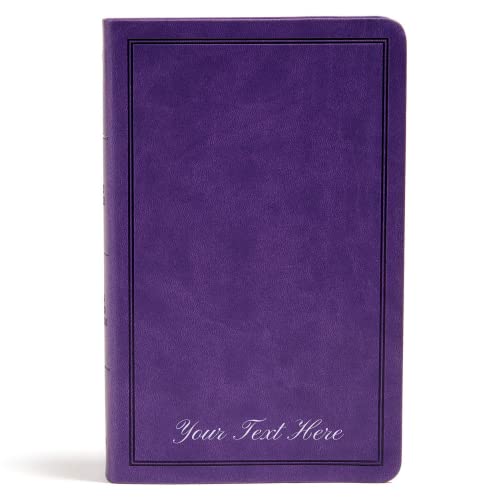 Personalized  KJV Deluxe Gift Bible Purple LeatherTouch Red Letter Smythe Sewn Easy-to-Carry Double Column