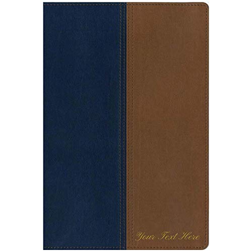 Personalized NIV and KJV Side-by-Side Bible Large Print Navy/Tan