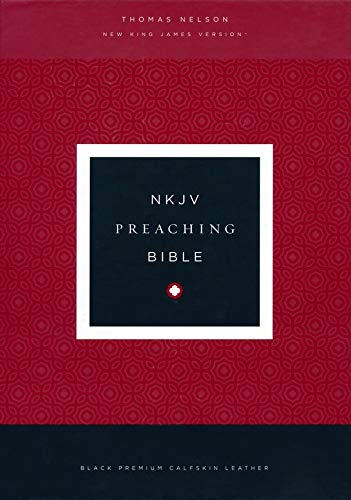 Personalized NKJV Preaching Bible Premium Calfskin Leather Black Comfort Print