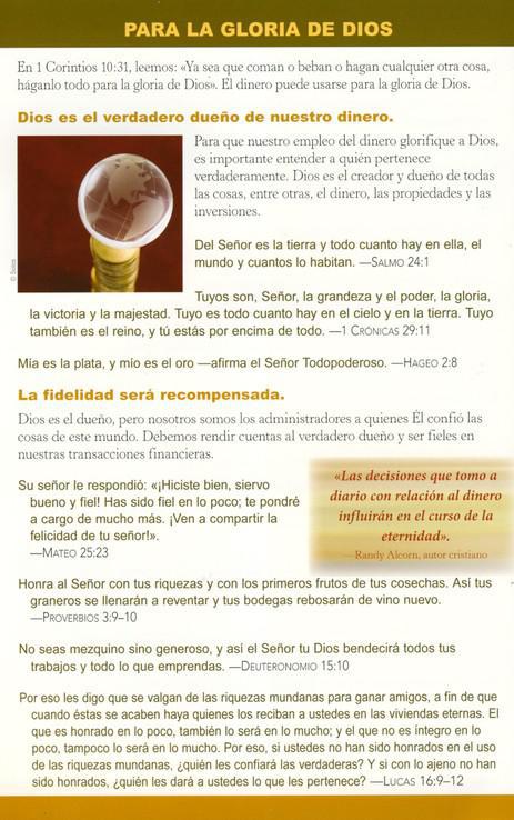 ¿Qué Dice la Biblia Sobre el Dinero? Folleto (What Does the Bible Say about Money? Pamphlet)