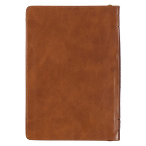 Personalized Journal Custom Text Your Name Be Strong Brown Faux Leather Classic Journal with Zippered Closure - Joshua 1:9