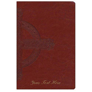 Personalized NLT Premium Value Slimline Bible Large Print Cross LeatherLike Sienna