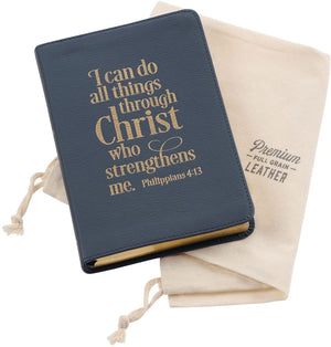 Personalized Trust in The Lord Navy Faux Leather Classic Journal Isaiah 26:4