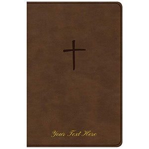 Personalized NKJV Compact Bible Brown Leathertouch