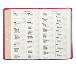 Personalized KJV Pink Faux Leather Deluxe Gift Bible Thumb Indexed King James Version