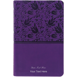 Personalized KJV Large Print Personal Size Reference Bible Purple Leathertouch Red Letter