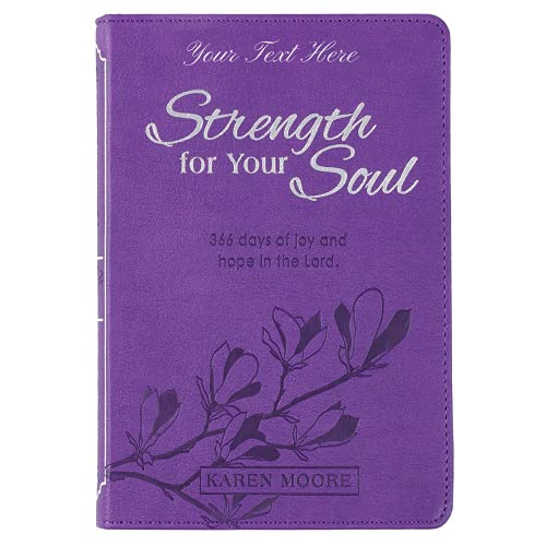 Personalized Devotional Strength for Your Soul Purple Faux Leather