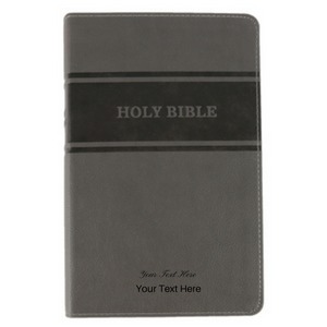 Personalized KJV Deluxe Gift Holy Bible Gray Leathersoft King James Version