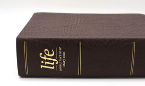 Personalized Custom Text Your Name NIV Life Application Study Bible Third Edition Large Print Bonded Leather Burgundy Thumb Indexed