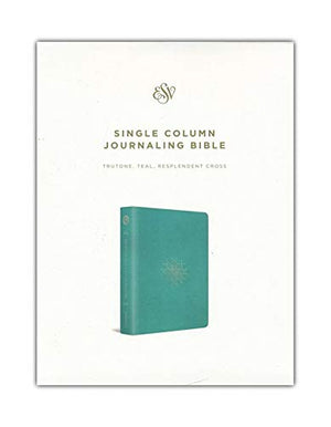 Personalized ESV Single Column Journaling Bible TruTone Teal Resplendent Cross Design