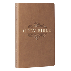 Personalized Custom Text Your Name KJV Budget Gift and Award Faux Leather Tan Softcover Bible King James Version