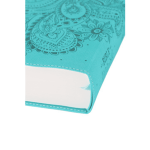 Personalized Custom Text Your Name NIV Bible for Teen Girls Italian Duo-Tone Caribbean Blue