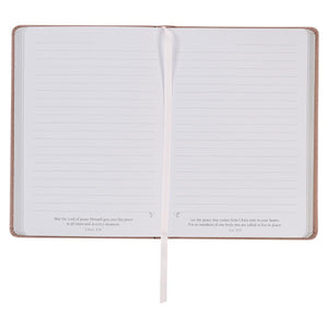 Sufficient Grace 2 Corinthians 12:9 Pearlescent Rose Faux Leather Journal