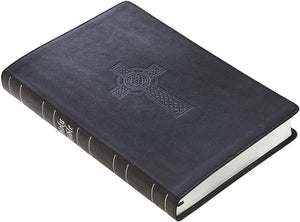 Personalized KJV Holy Bible Black Premium Leather Large Print Thinline