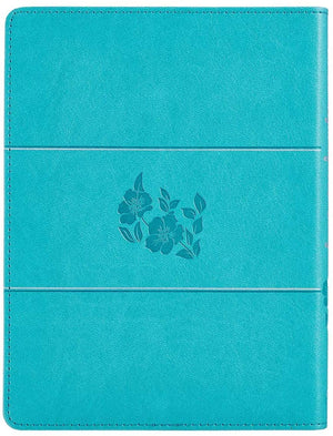 Personalized In The Light of His Glory Gift Book for Women Teal Faux Leather Flexcover