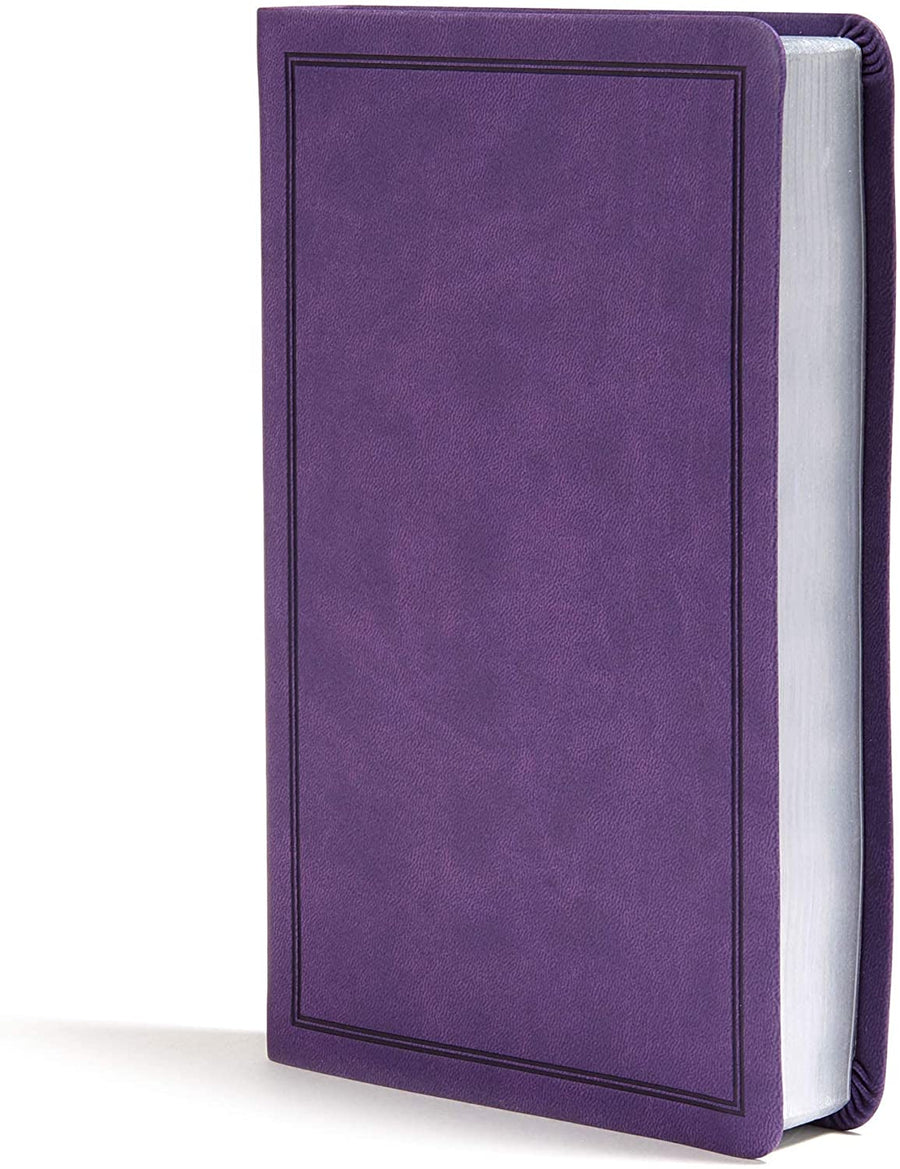 Personalized  KJV Deluxe Gift Bible Purple LeatherTouch Red Letter Smythe Sewn Easy-to-Carry Double Column