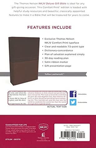 Personalized NKJV Deluxe Gift Bible Leathersoft Toffee Comfort Print