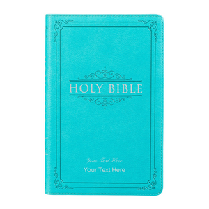 Personalized Custom Text Your Name KJV Holy Bible Gift Edition LuxLeather Turquoise King James Version