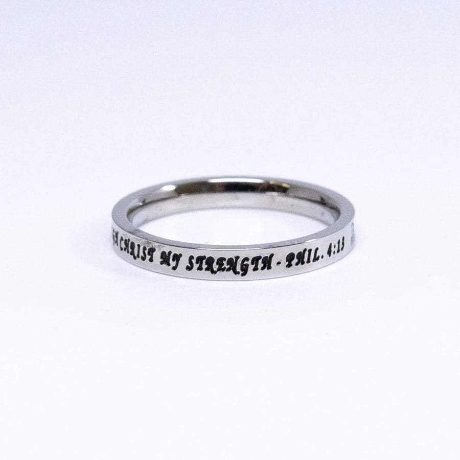 Christ My Strength Philippians 4:13 - Woman's Princess Cut Ring