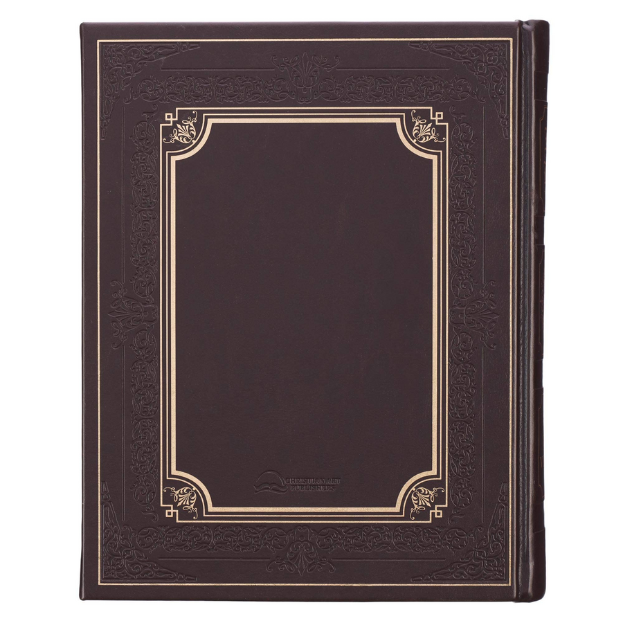 Personalized KJV Holy Bible Family Edition LuxLeather Large Print Dark Brown King James Version