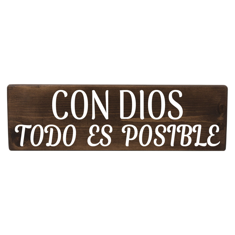 Con Dios Todo Es Posible Wood Decor