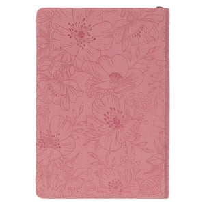 Bless You Numbers 6:24-25 Pink Faux Leather Zippered Journal