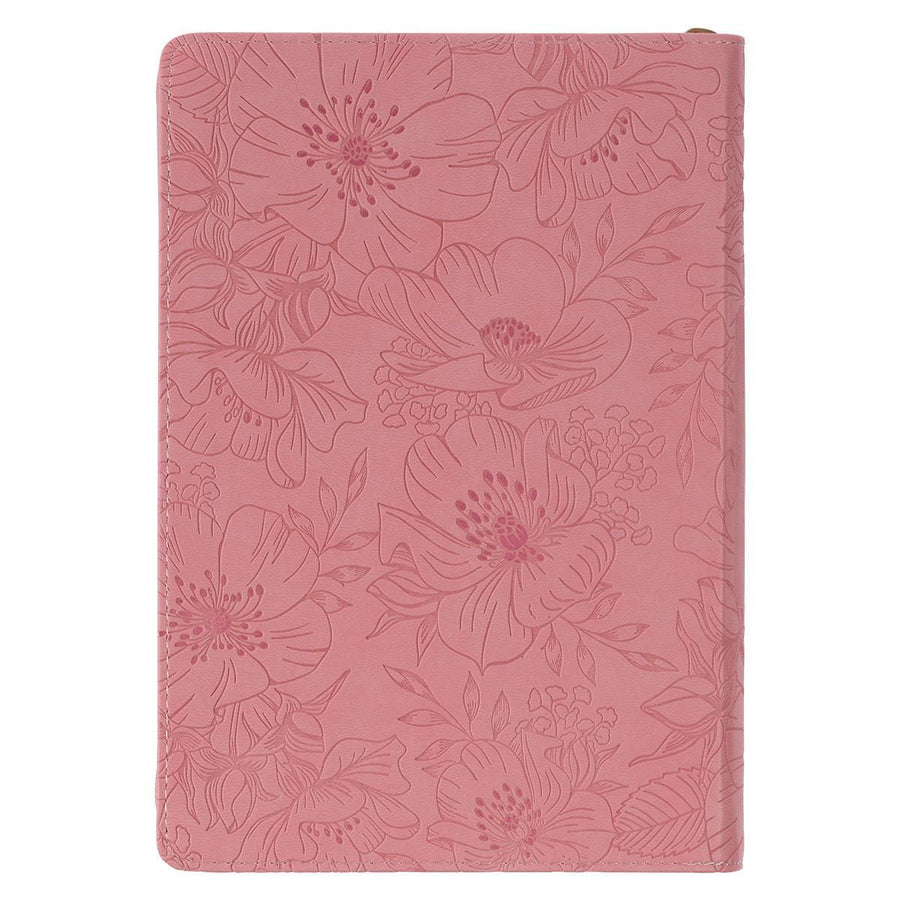 Bless You Numbers 6:24-25 Pink Faux Leather Zippered Journal