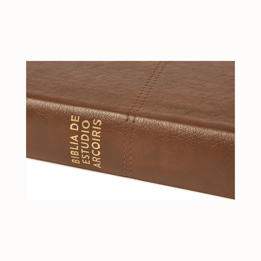 Personalized Custom Text Your Name Rainbow Study Bible RVR 1960 Cocoa/Terracotta LeatherTouch (Spanish Edition)