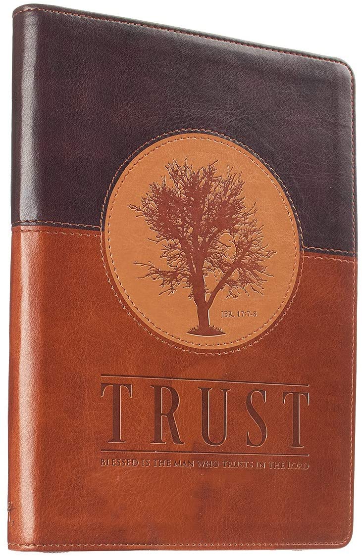 Personalized Trust Zippered Classic LuxLeather Journal - Jeremiah 17:7