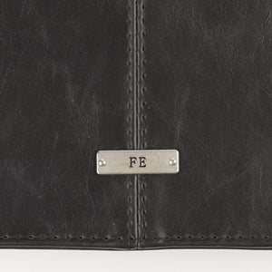 Forro Símil Cuero Placa Fe Negro Black Spanish Personalized Bible Cover for Men