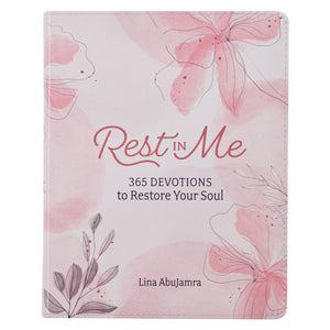 Rest in Me Pink Faux Leather Devotional - Lina Abujamra