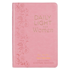 Personalized Devotional Daily Light for Women Pink Faux Leather