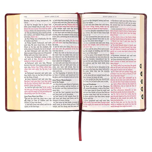 Personalized KJV Holy Bible Giant Print Full-Size Bible Burgundy Faux Leather Bible