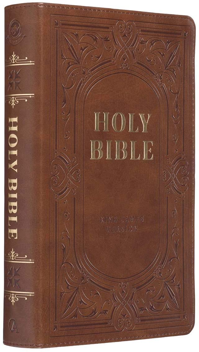 Personalized KJV Medium Brown Giant Print Bible with Thumb Index