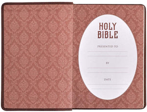 Personalized KJV Medium Brown Faux Leather Compact Bible